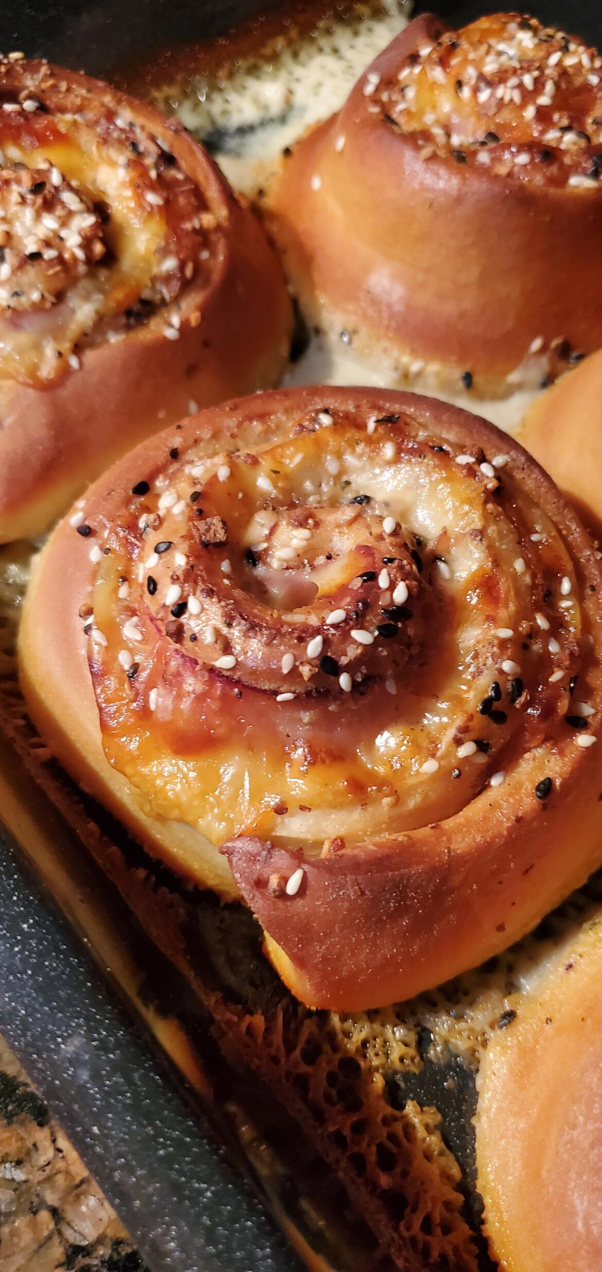 Made savory ham and cheese rolls...like a cinnamon roll but savory.