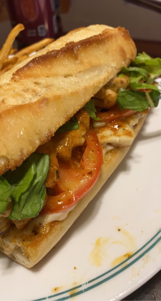 Peri Peri chicken breast sandwich. With Halloumi cheese