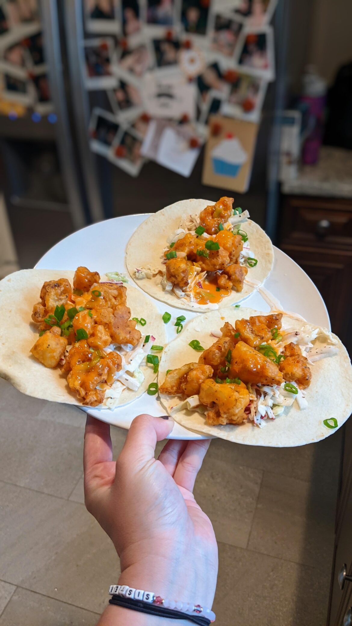 Buffalo cauliflower tacos