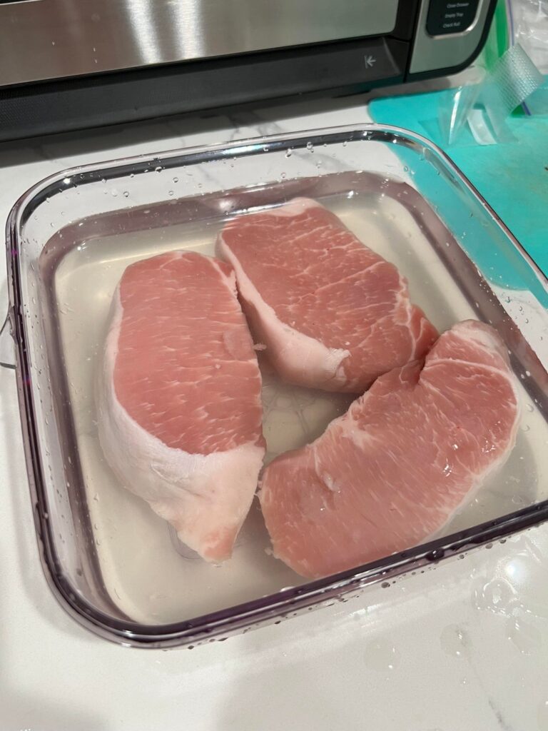Boneless pork chop dinner