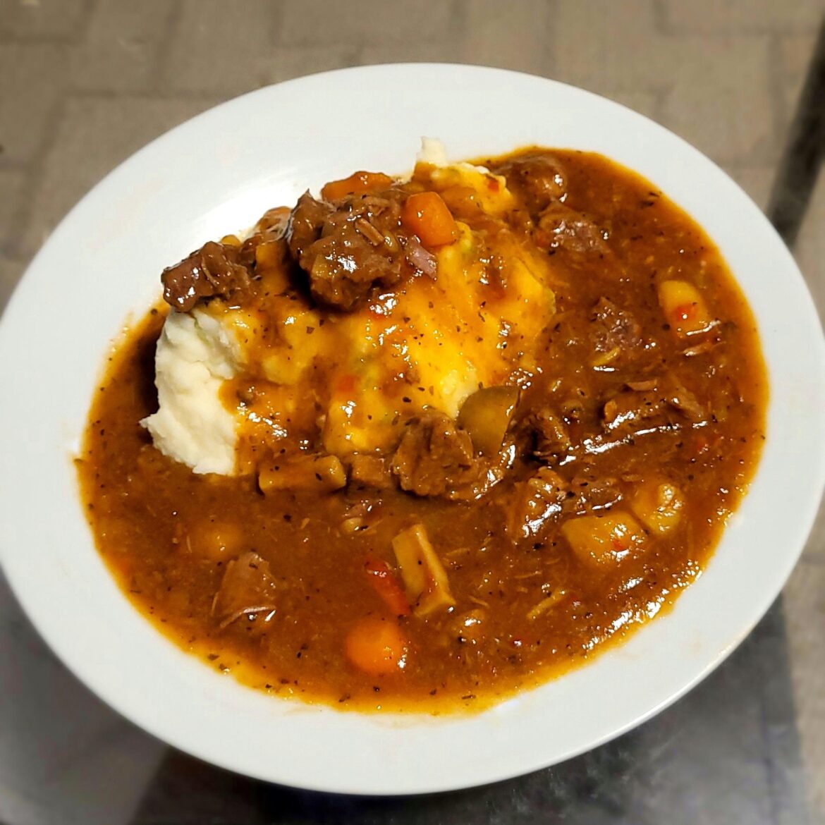 Homemade steak and ale stew