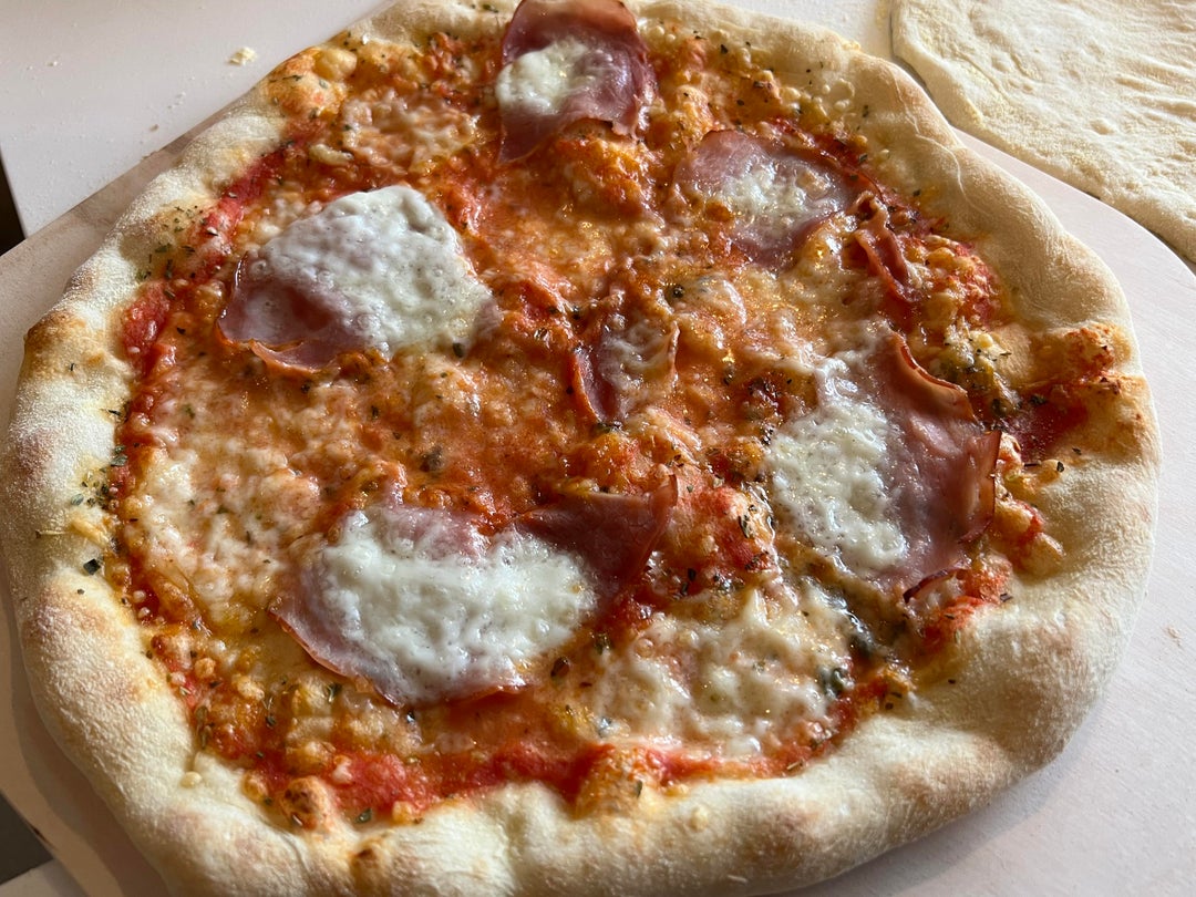 First time making pizza on a stone in our electric oven. My two kids loved it! Dining and Cooking