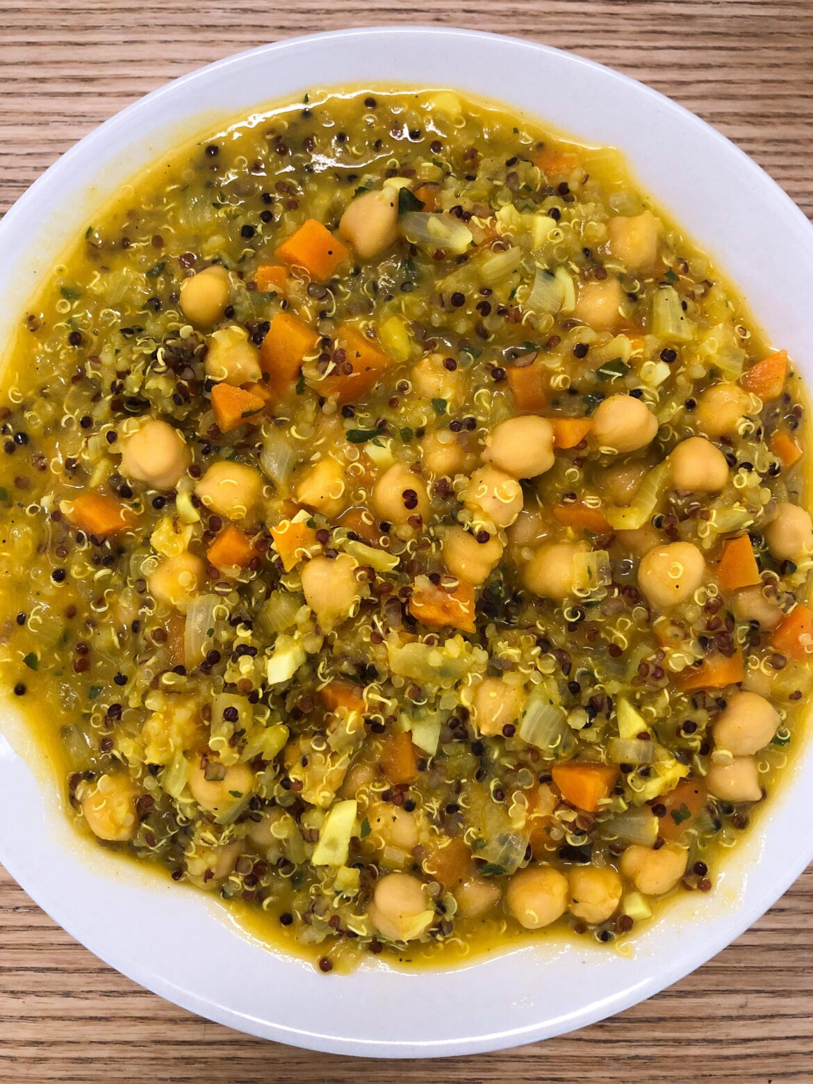 Creamy Pumpkin, Quinoa, and Chickpeas Curry