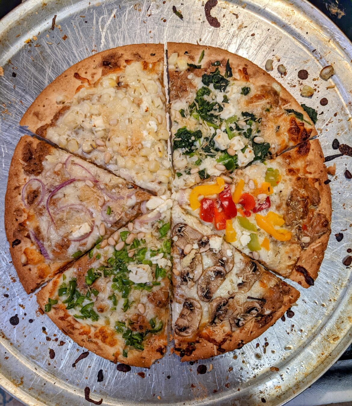 A rough pie chart of my pizza's toppings
