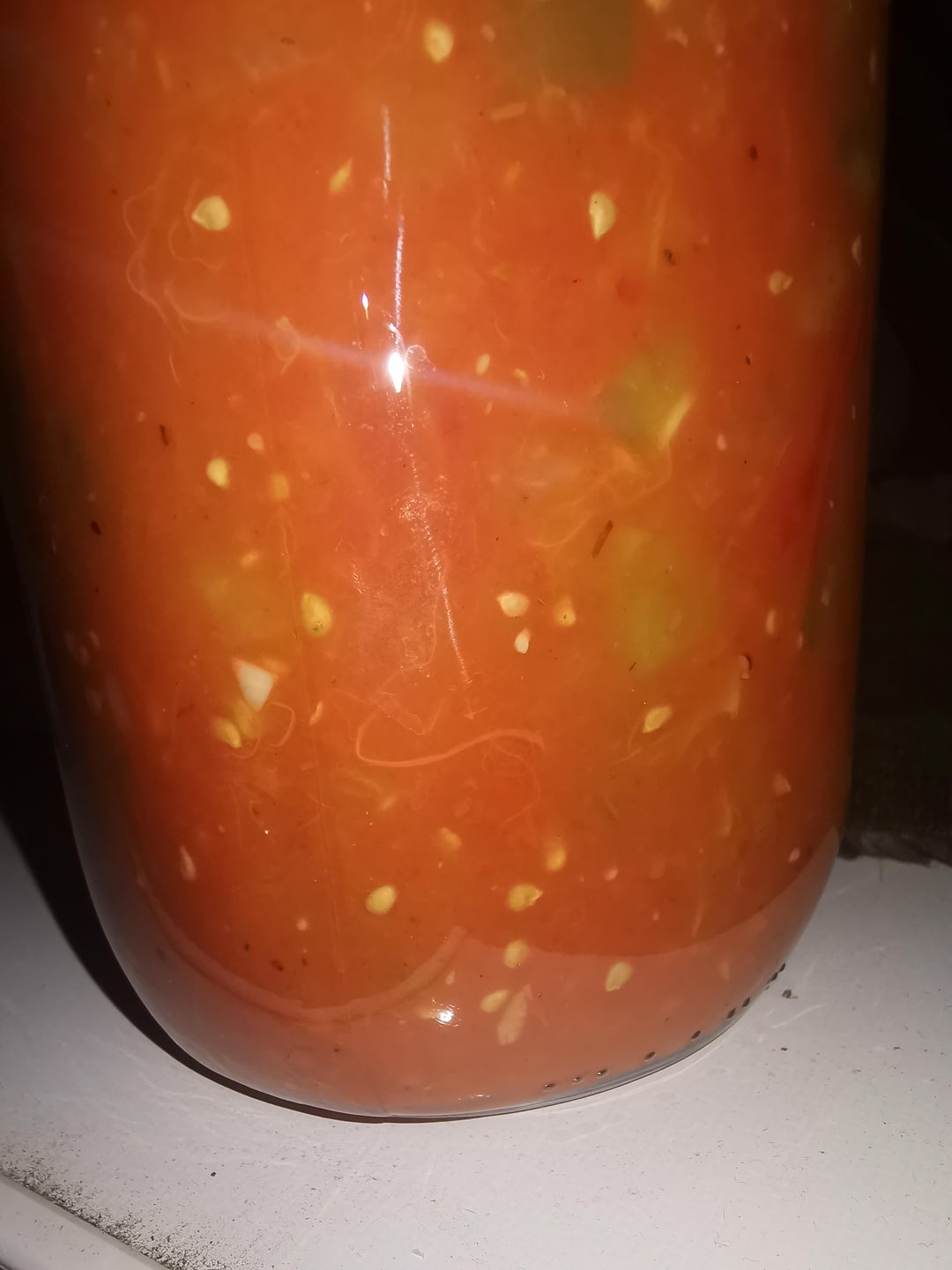 can anyone tell if this is something weird? newly canned tomato sauce