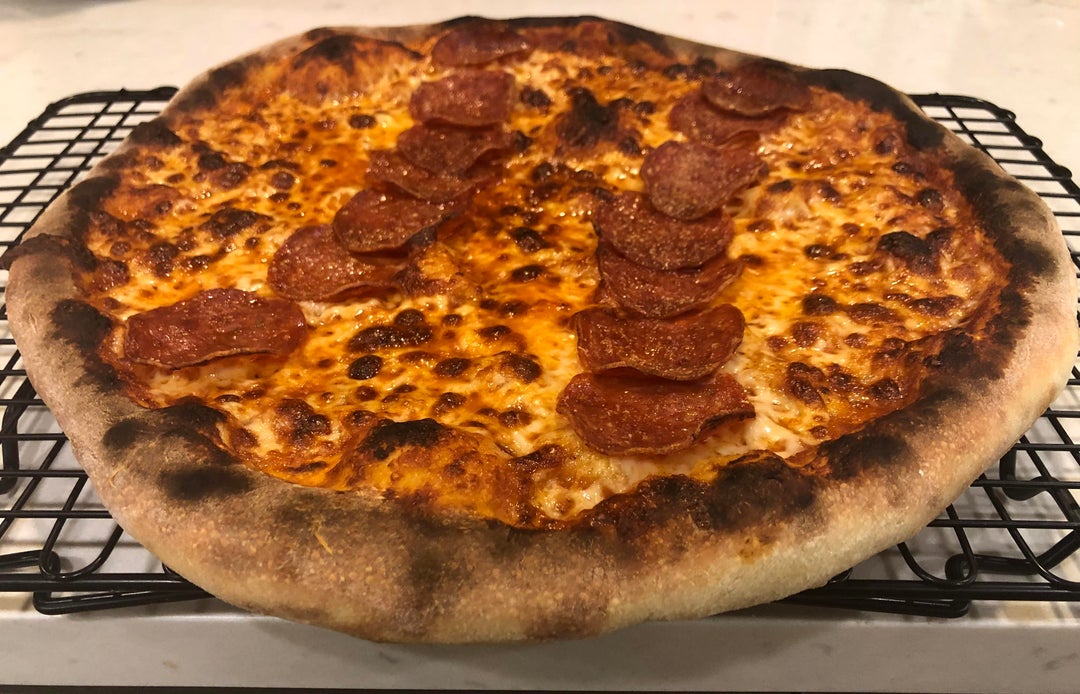 Trader Joe’s dough, pepperoni baseball pizza Dining and Cooking