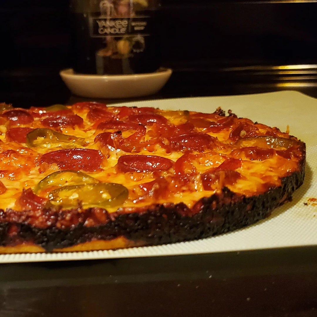 Pepperoni, Hot Cherry Peppers, Goat Cheese, and Hot Honey [South Shore