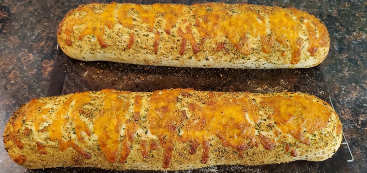 Italian herb and cheese loaves.