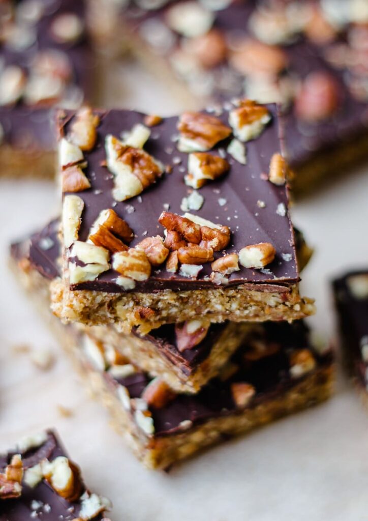 No Bake Chocolate Pecan Bars