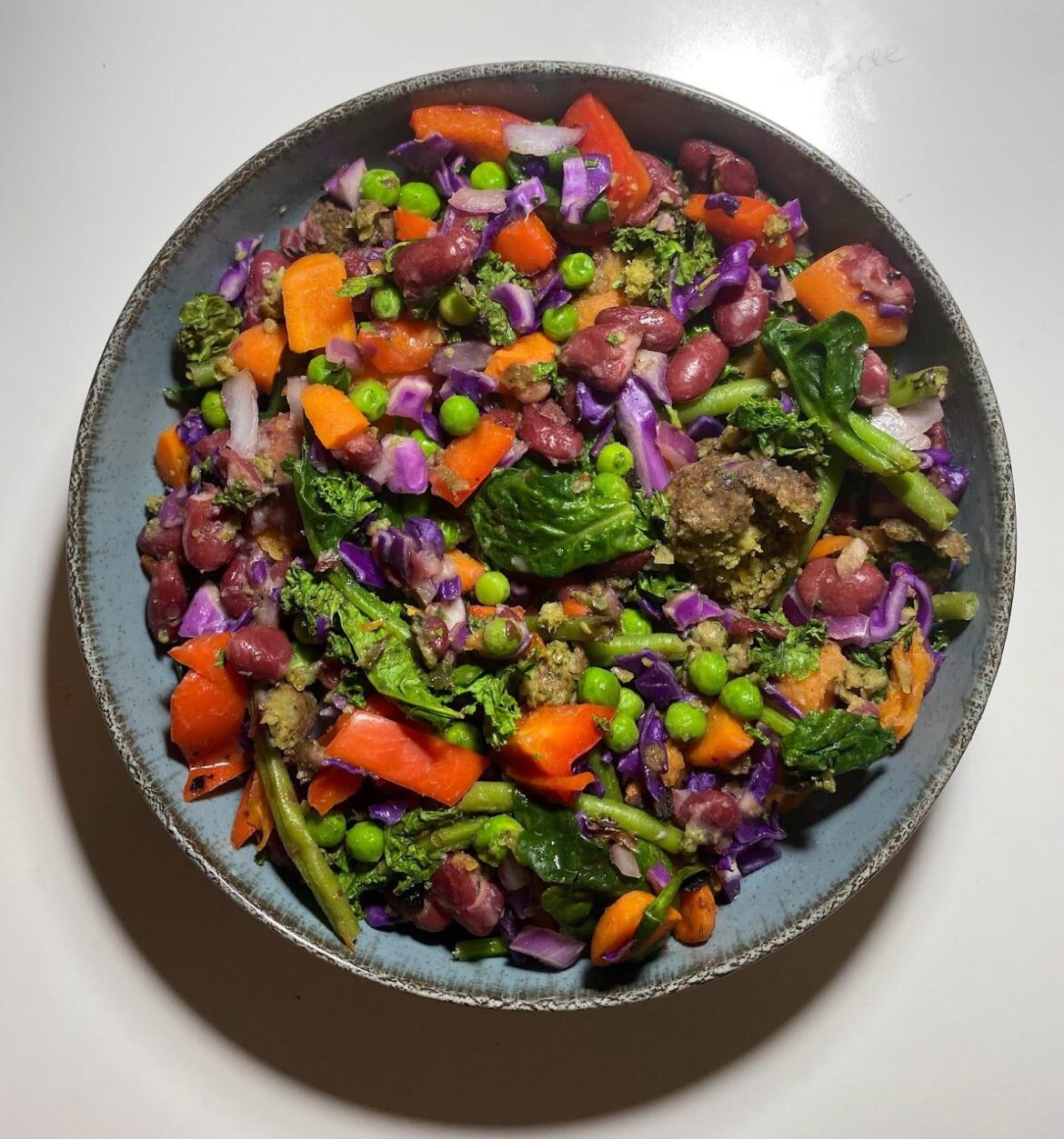 beans with falafel and vegetables!!!