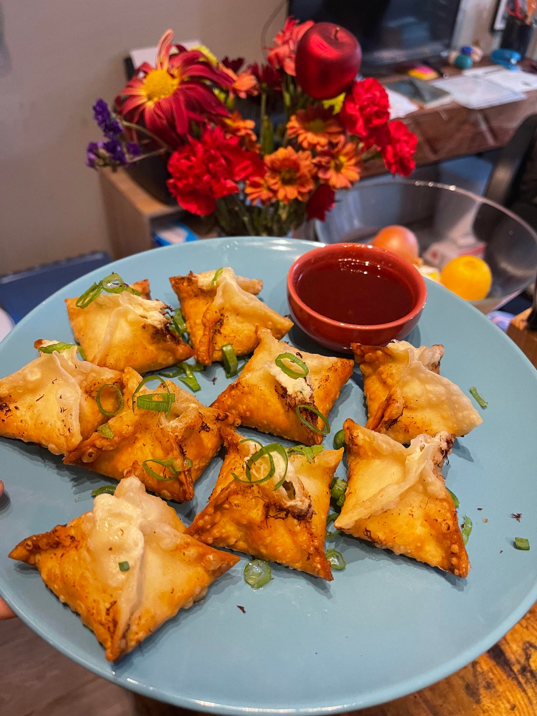 Crab Rangoon with Sweet Chili Sauce Dining and Cooking