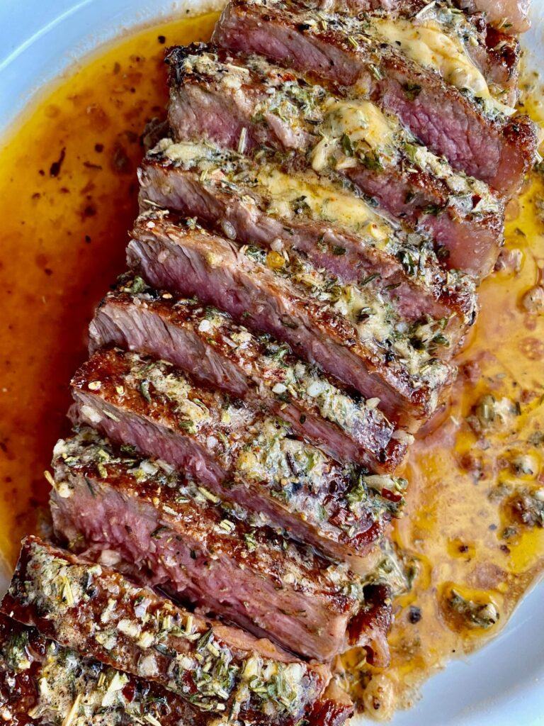 New York Strip with compound butter