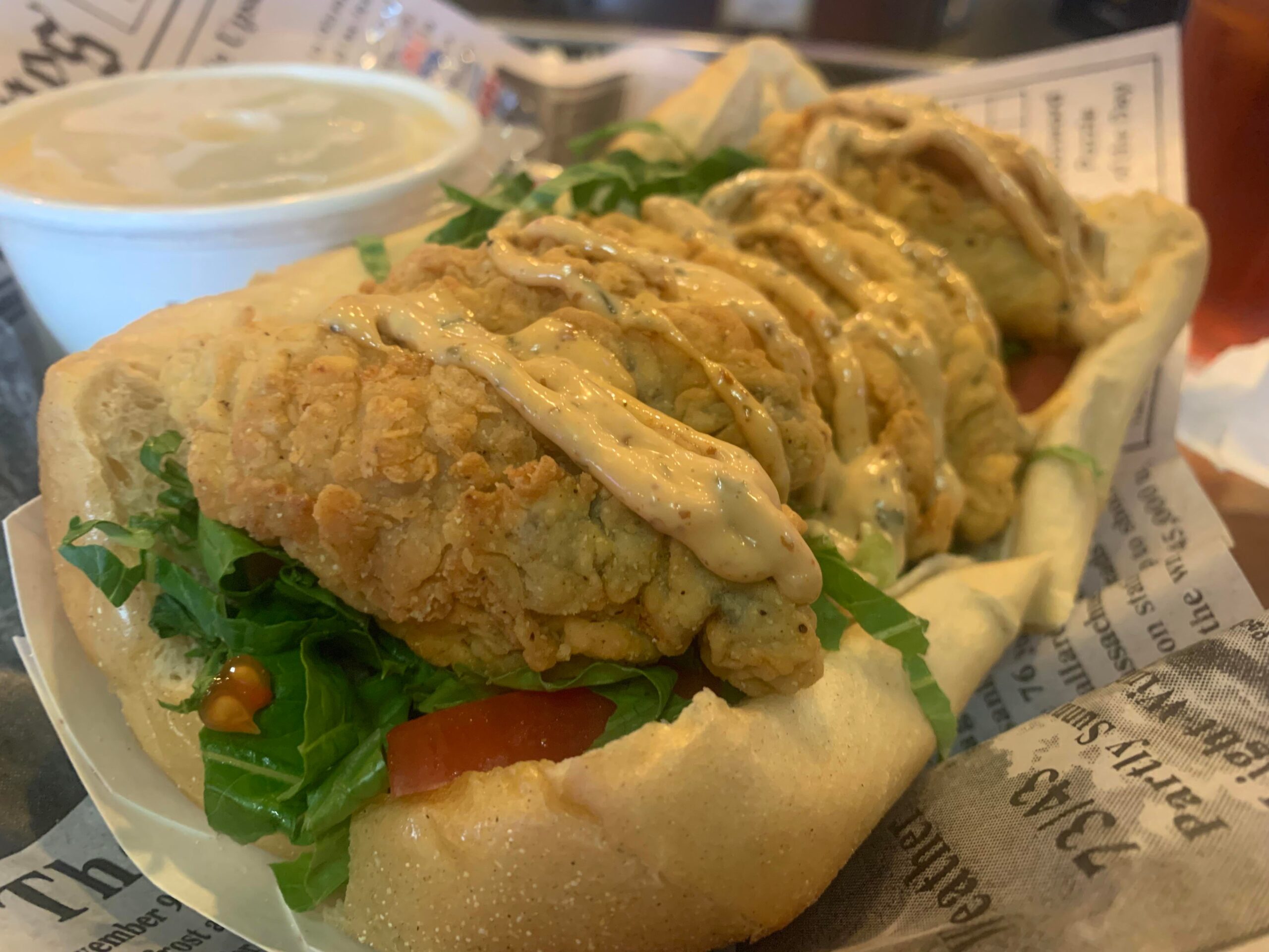 Fried Oyster PoBoy at Hook & Reel Dining and Cooking