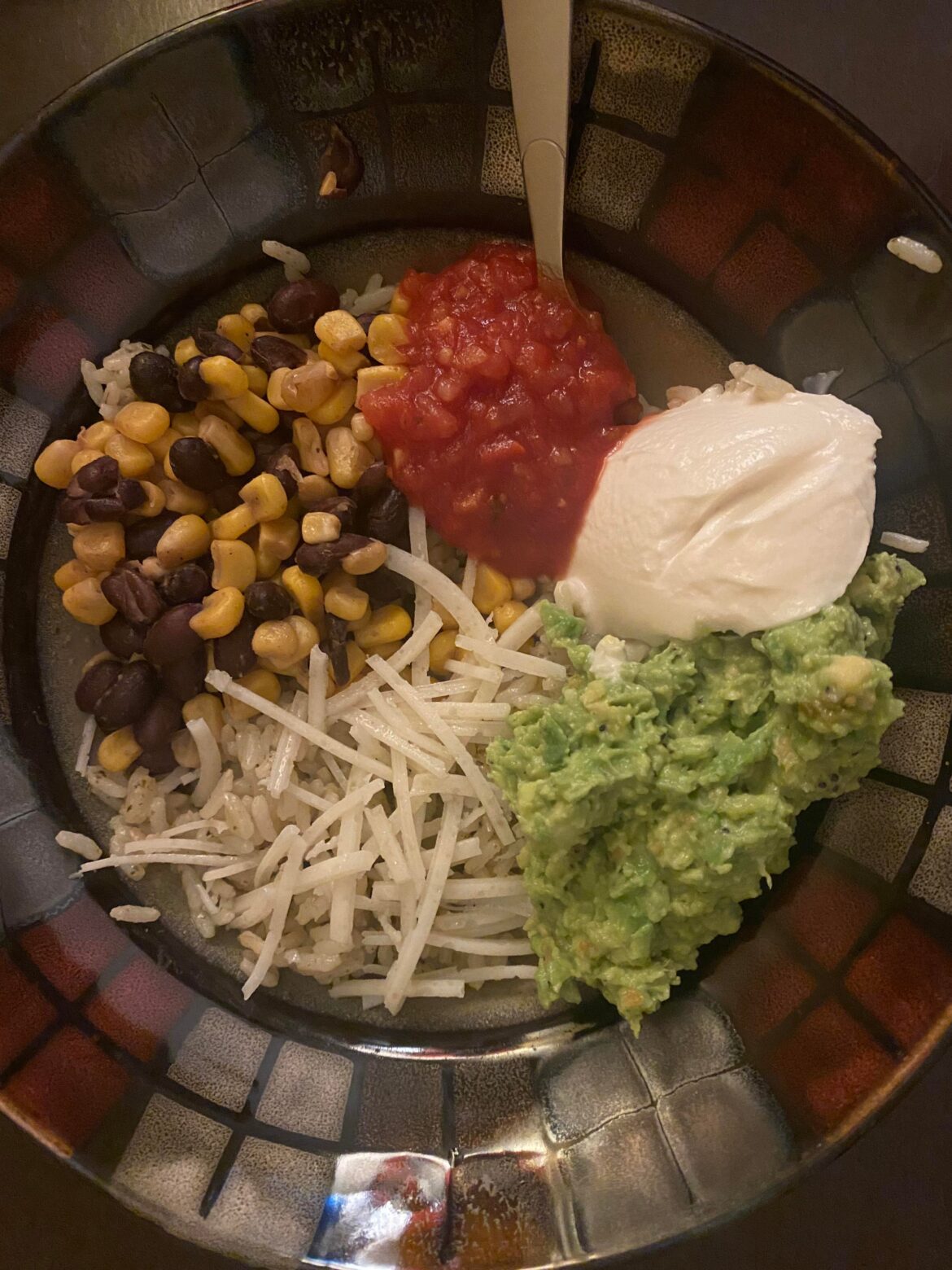 Vegetarian burrito bowl, was super delicious!