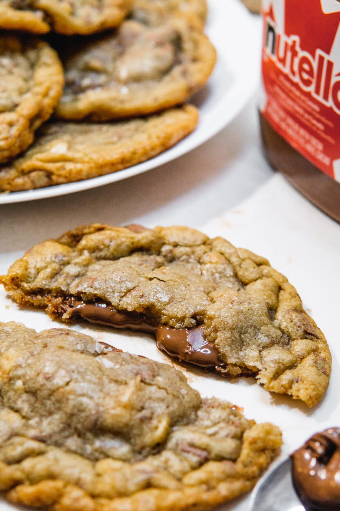 Nutella Stuffed Chocolate Chip Cookies