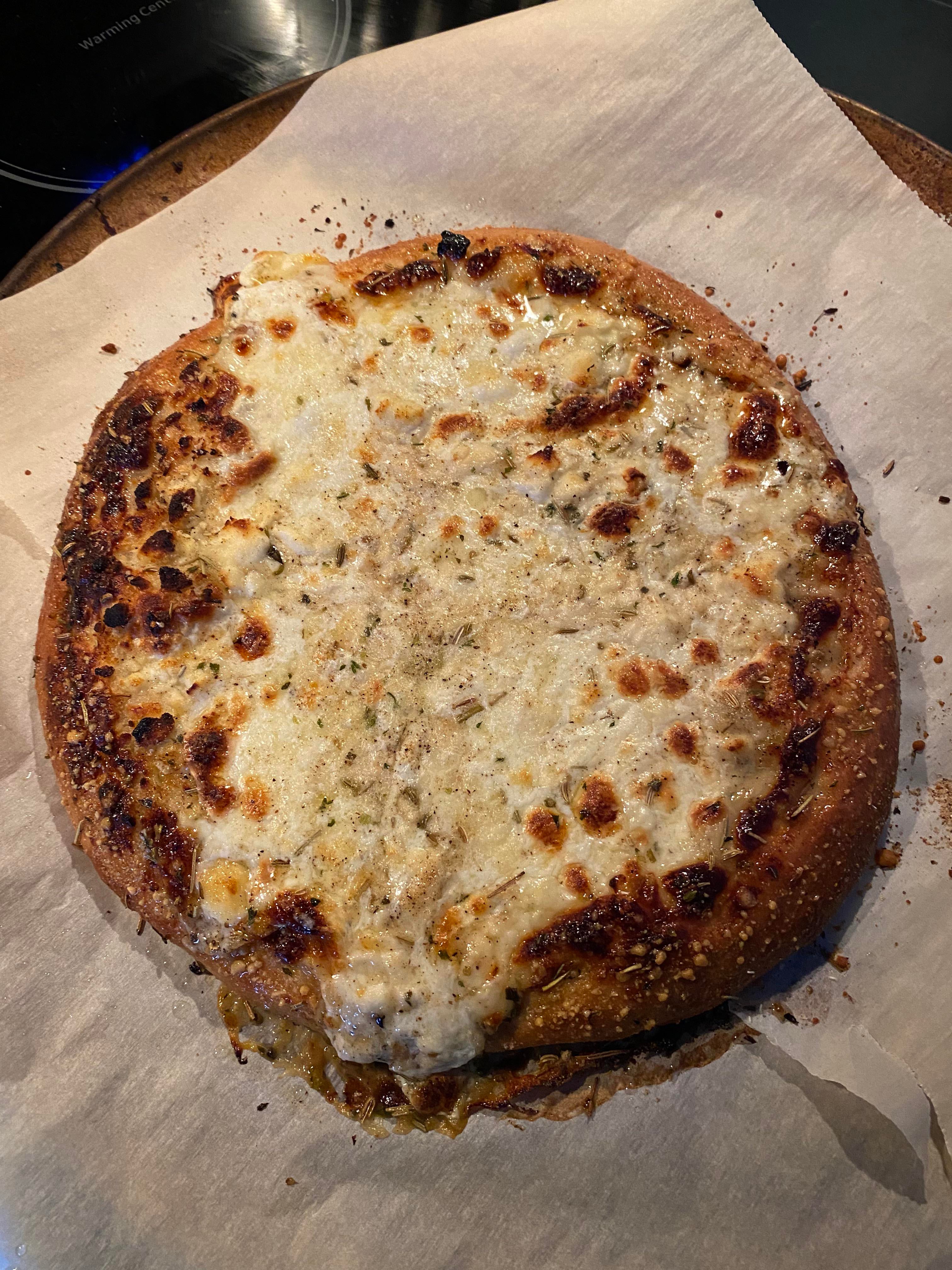 Three Cheese White Pizza Dining and Cooking