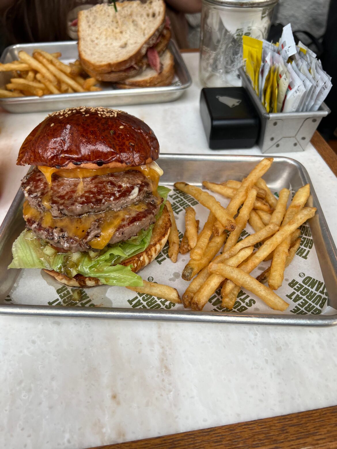 The Great Burger Stand in Tokyo, Shibuya, JP (double cheeseburger w/ crispy fries)