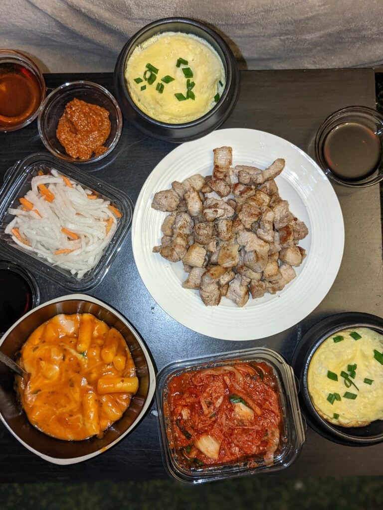 I made my favorite Korean foods for Turkey Day! Everything is homemade, except the kimchi's.