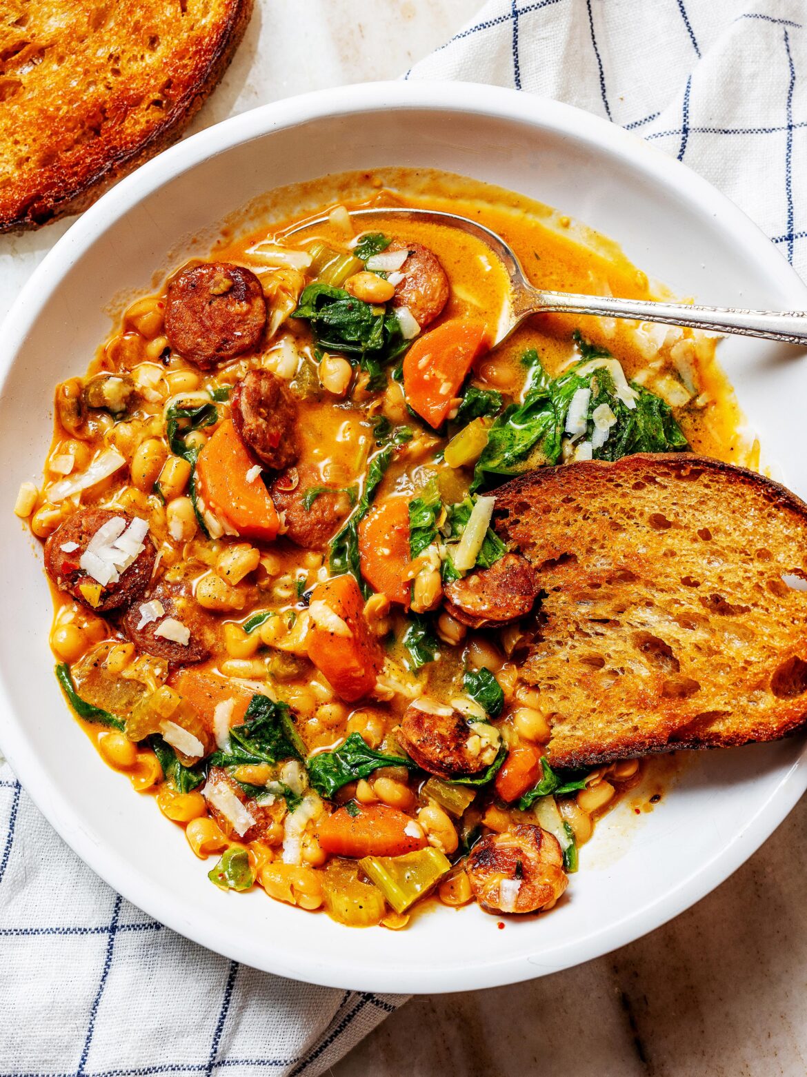 Creamy White Bean Soup with Andouille Sausage