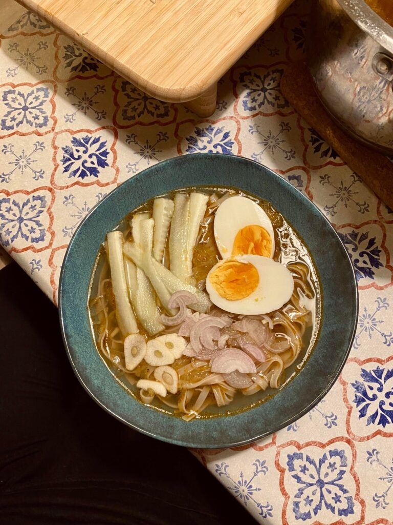 Ramen and Ume fruit liqueur