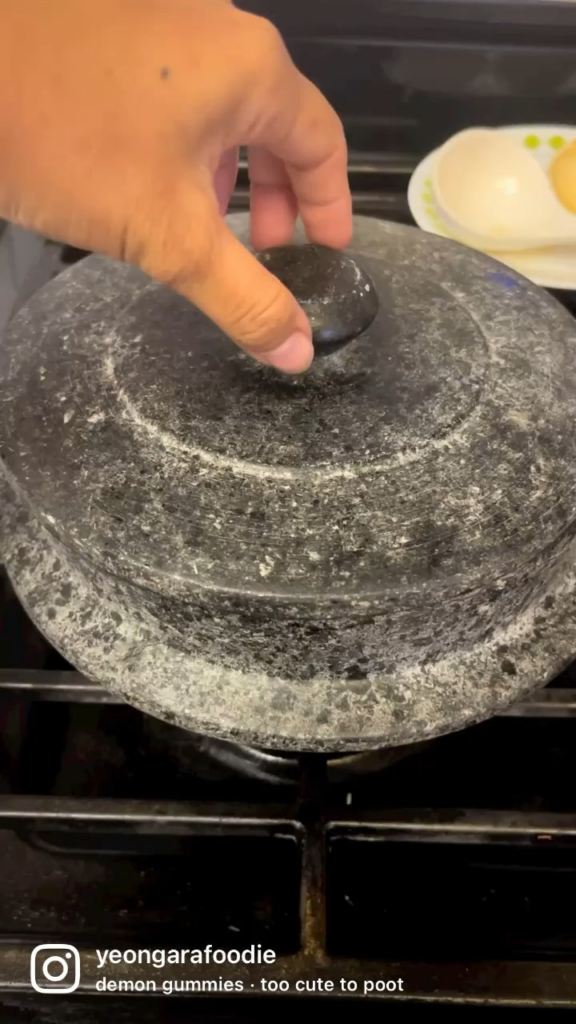 Kimchi ribs stew from leftovers