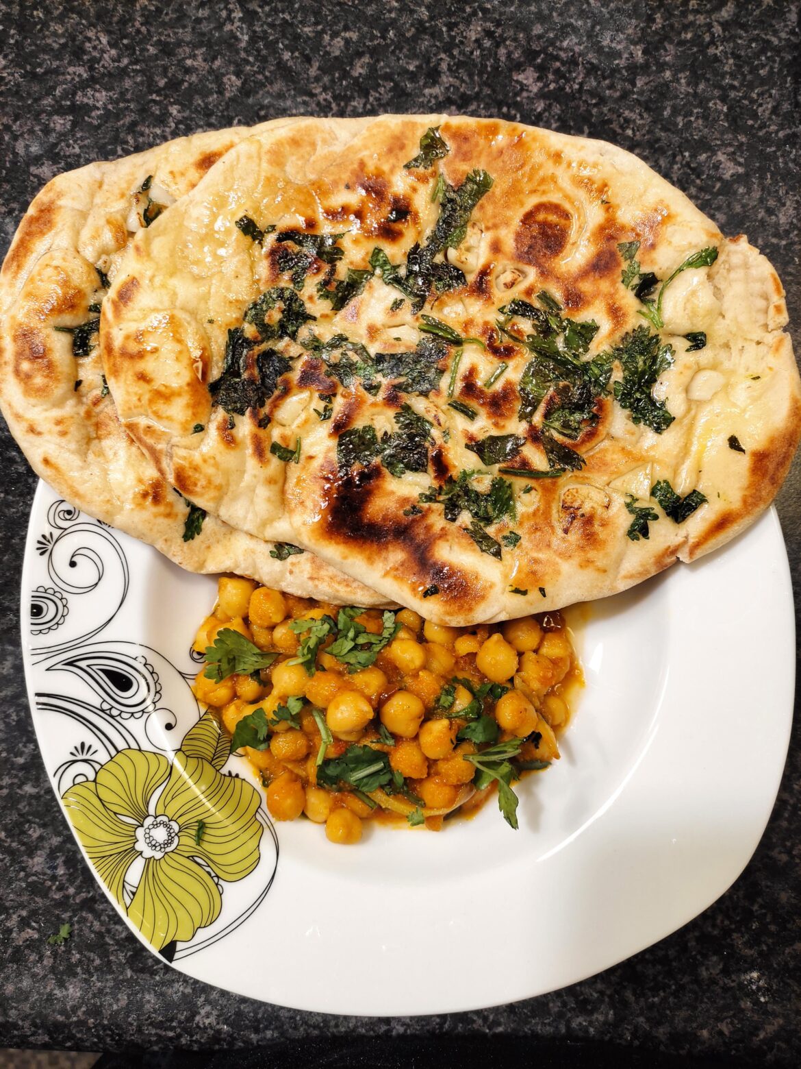 Chickpea curry and Naan