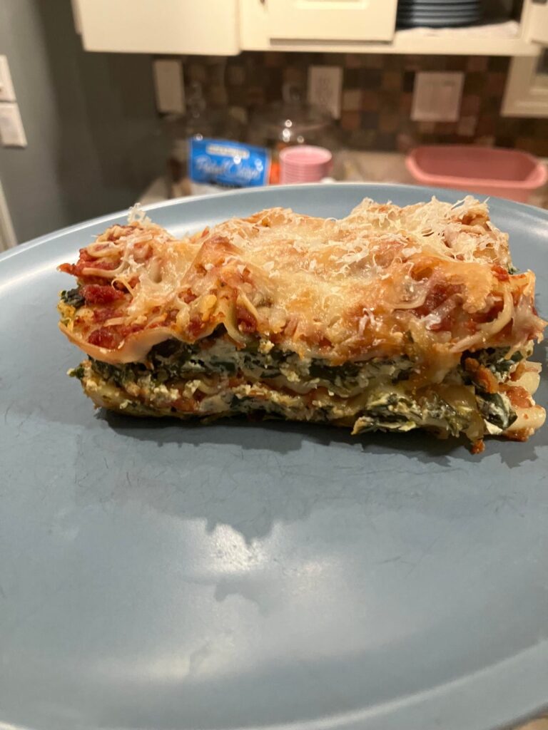 Freezer stock up on spinach ricotta lasagna
