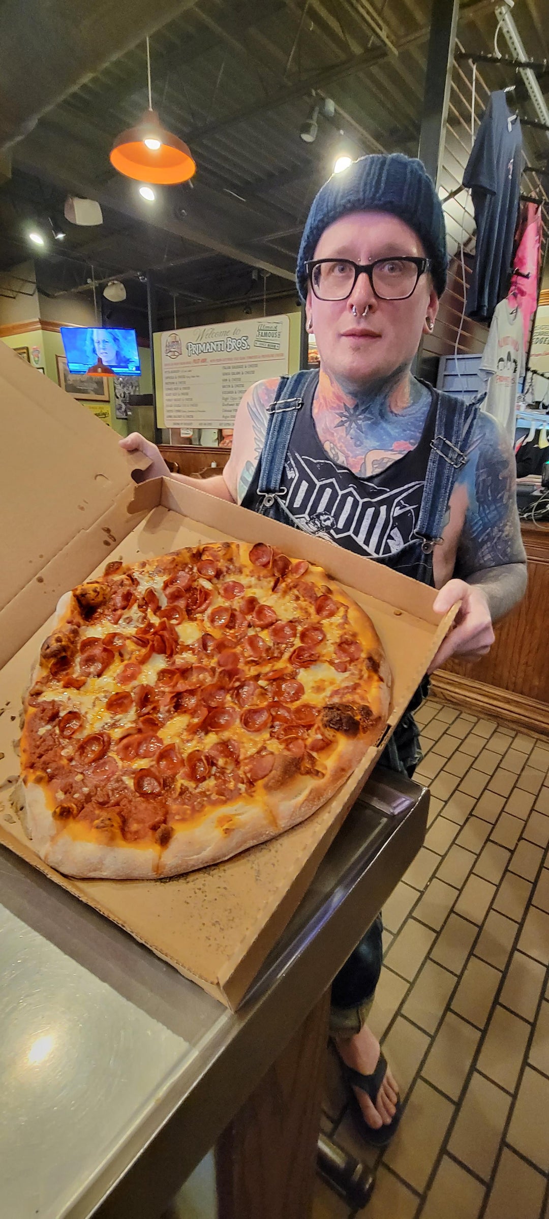 Primanti Bros. Pittsburgh, Pennsylvania triple pepperoni, xtra sauce