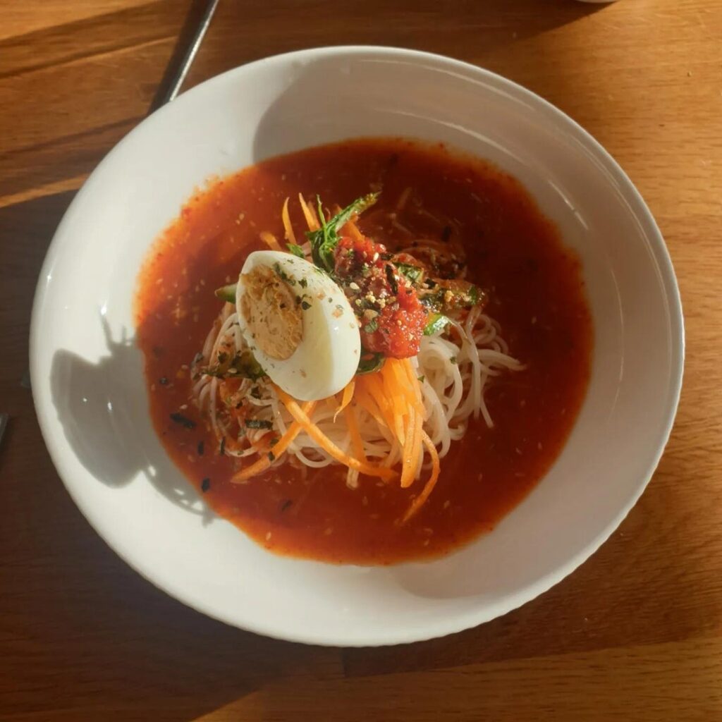 It's a bit warm now, which means its time for cold Dadaegi noodles! My mum and I made the same dish, we are not equally talented!