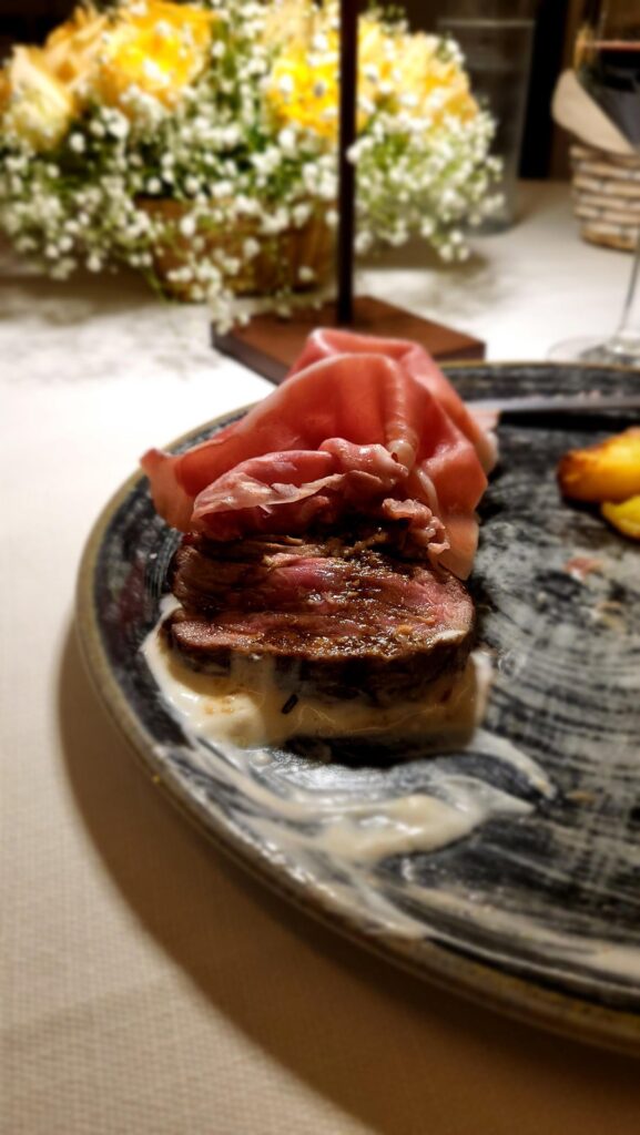 This steak I got from a restaurant in Italy