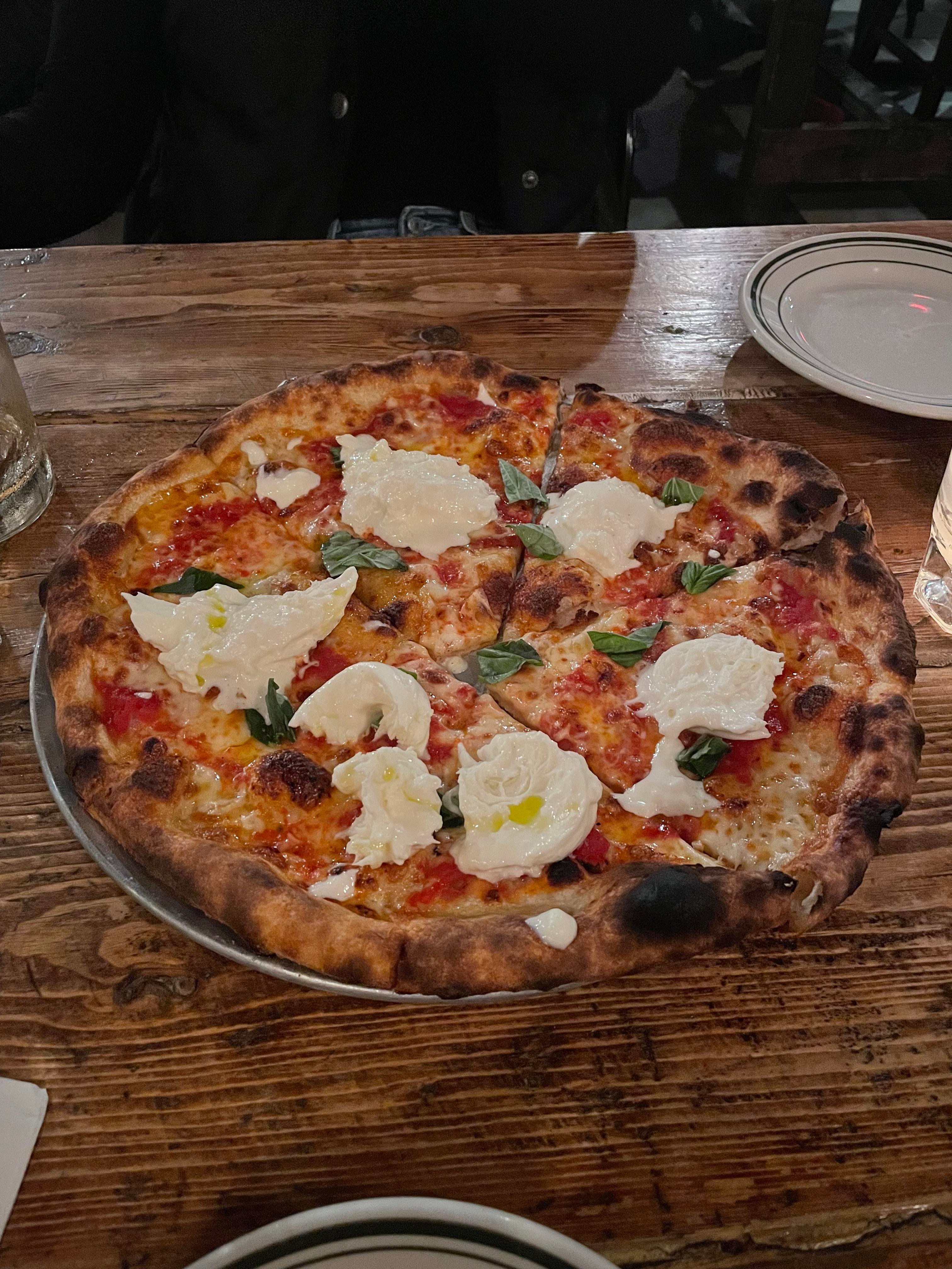 Burrata pizza from Paulie Gee’s in Hampden (Baltimore) Dining and Cooking