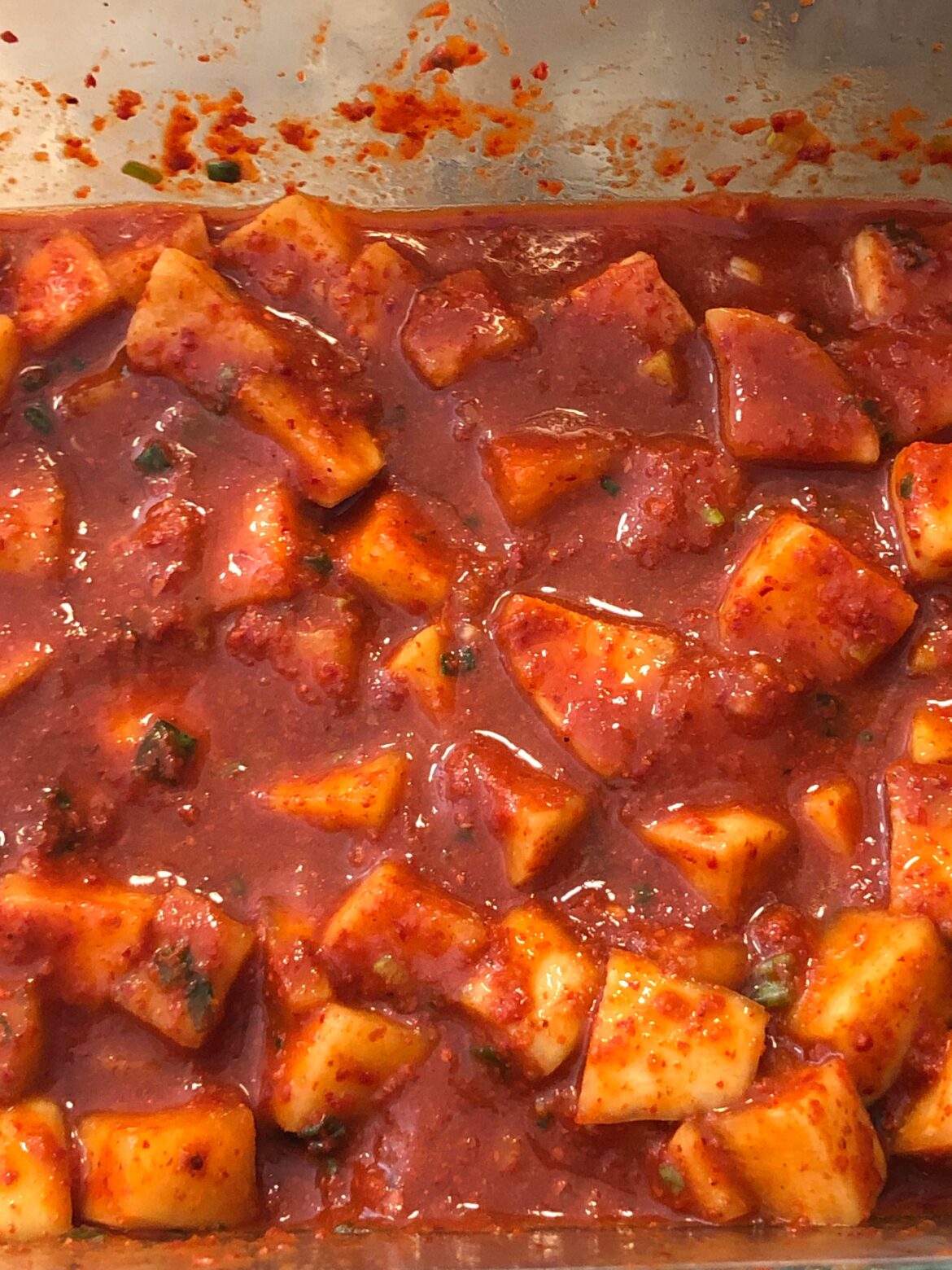 About 5 lbs of 깍두기.