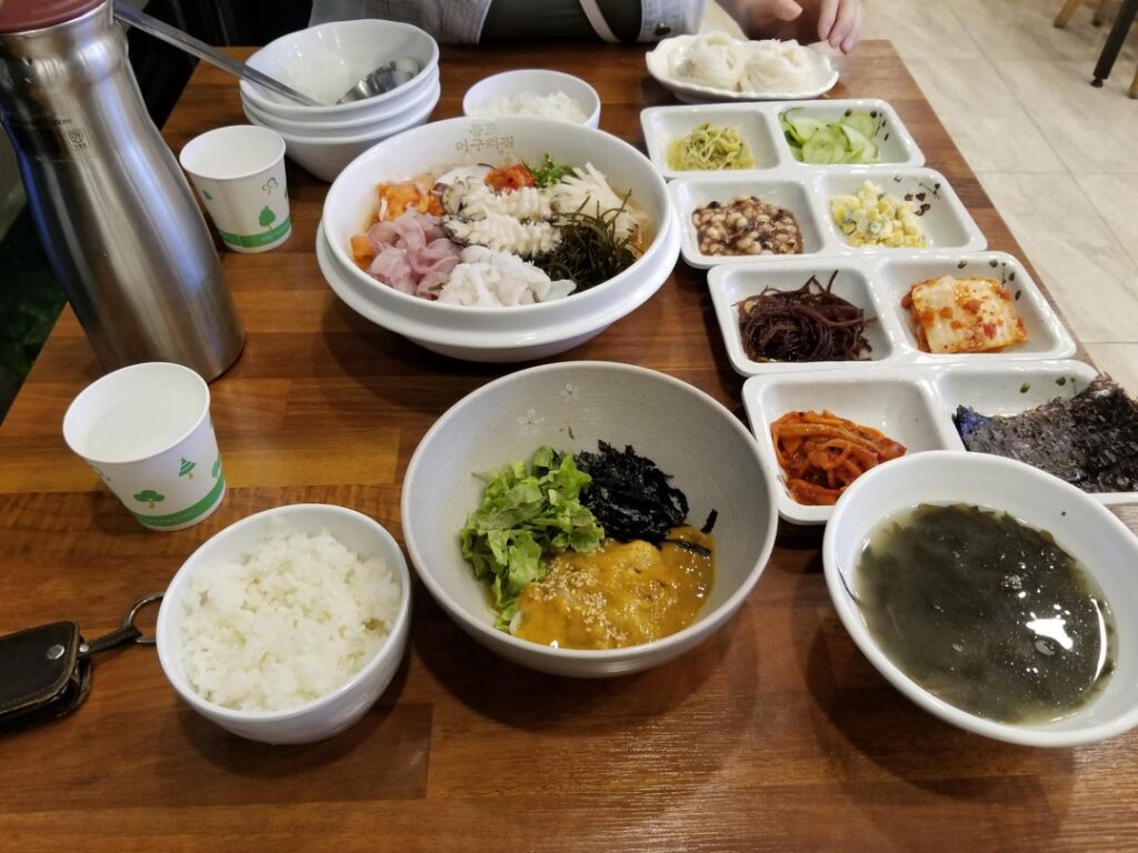 Seafood dinner in Sokcho