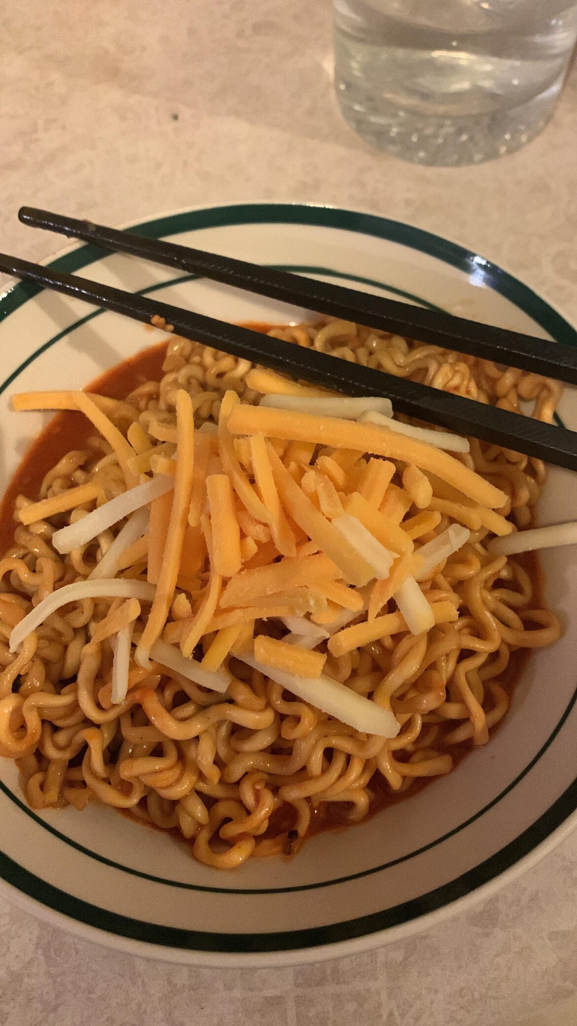 Cheese buldak for dinner tonight. Added cheese for extra measure