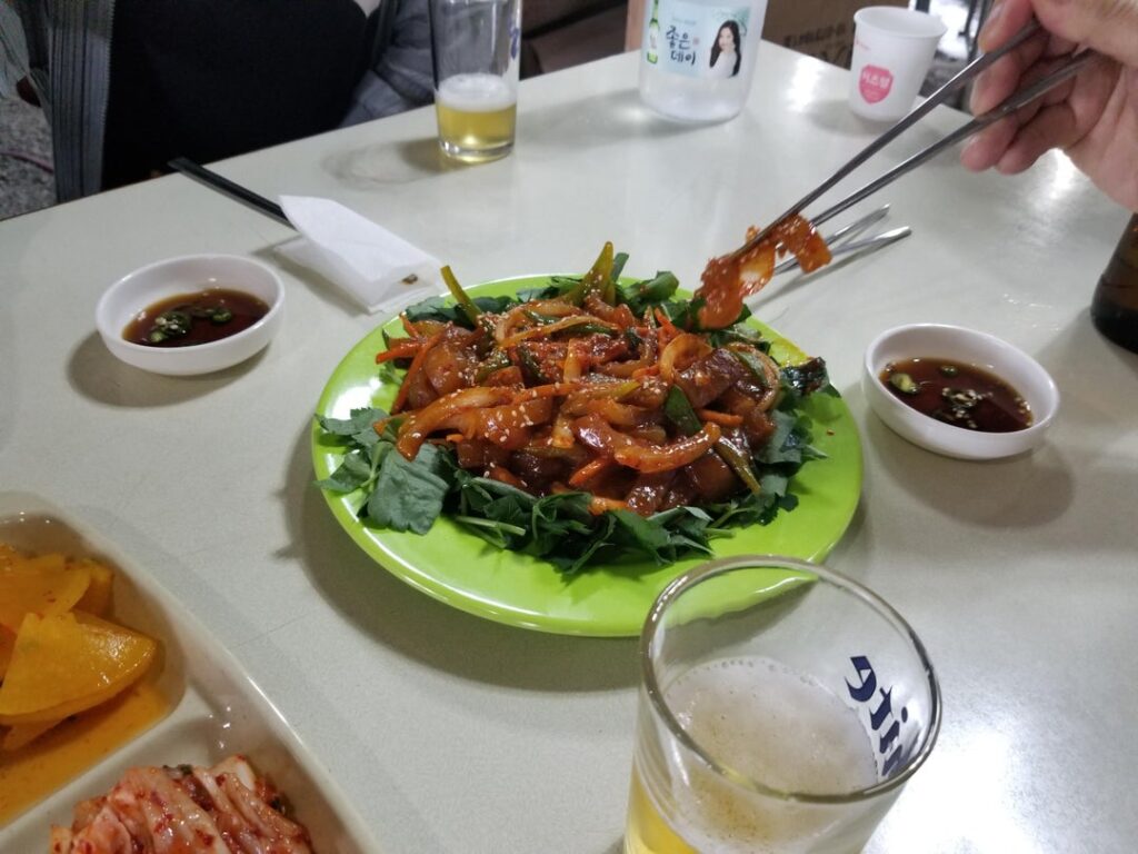 Country style food while visiting the family graveyard in the mountains