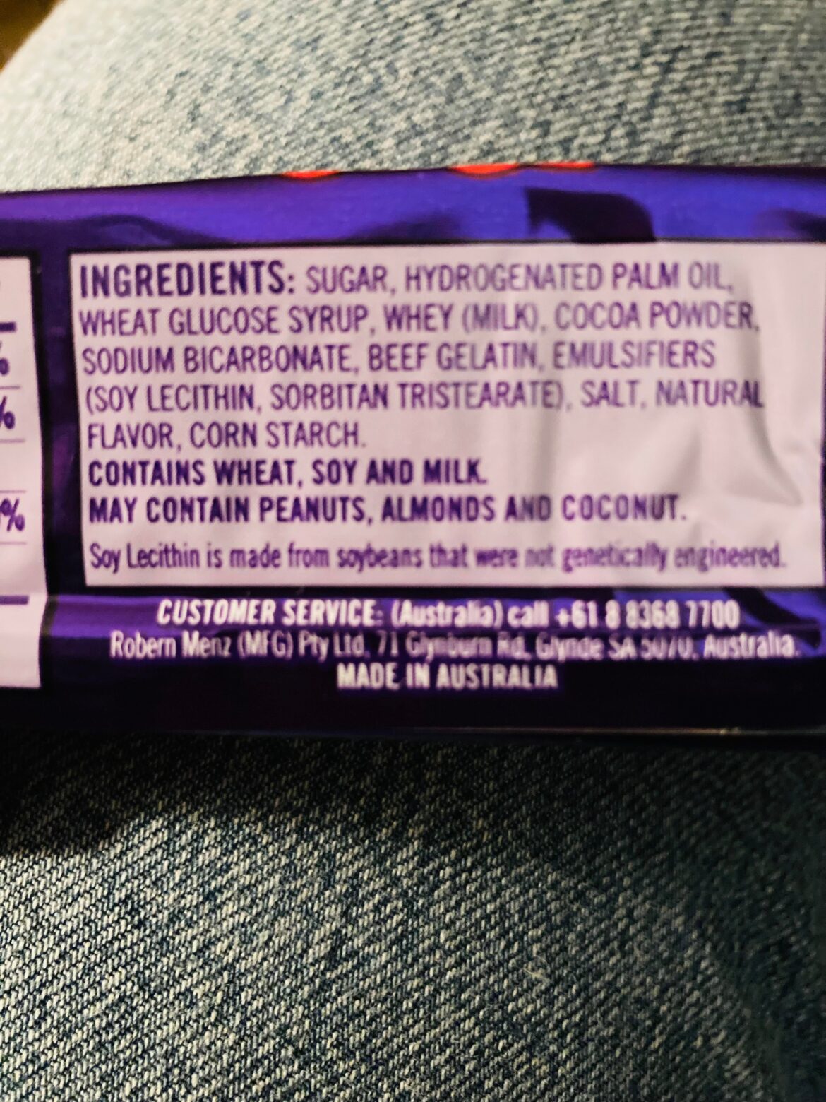 Why tf would you put beef gelatin in a candy bar? I am so disgusted, I really liked Violet Crumble.