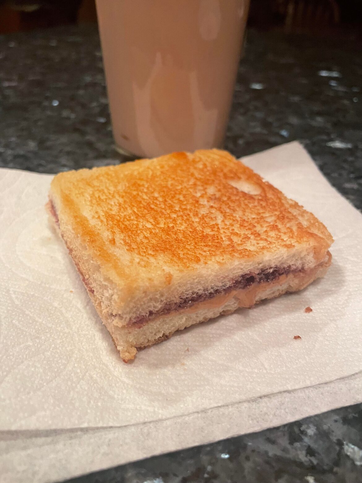 Fried pb&j and chocolate milk