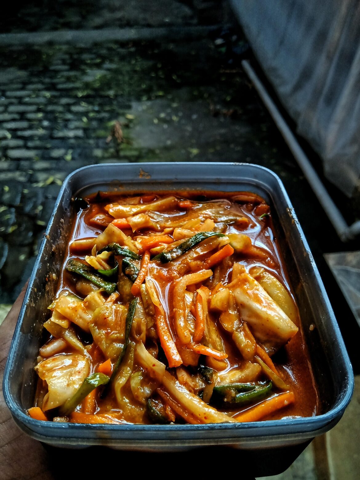 So I am from India and I tried to make some kimchi coz it's the new craze here now. I tried my best and used local ingredients to make it, coz the stuff on Amazon were expensive. I have left it in the refrigerator for 3 days for fermentation. Hope it's edible at least. 🙃