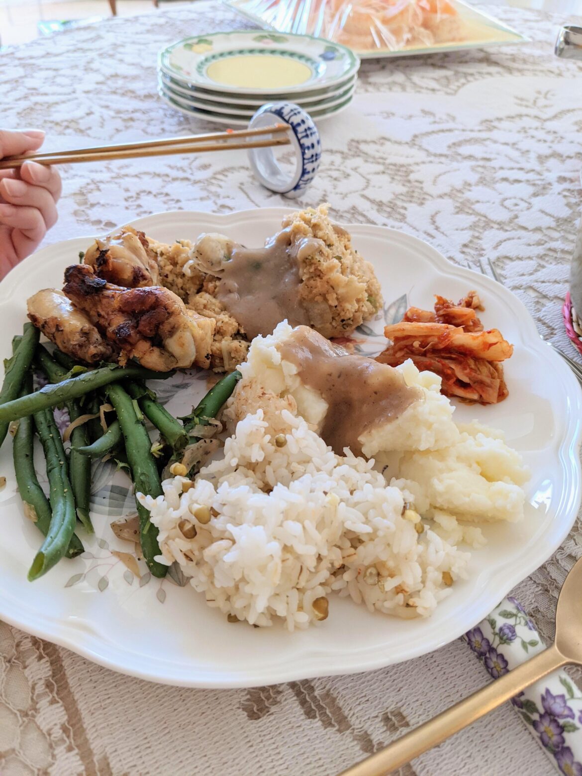 Thanksgiving dinner (Mandu guk on the side not pictured)