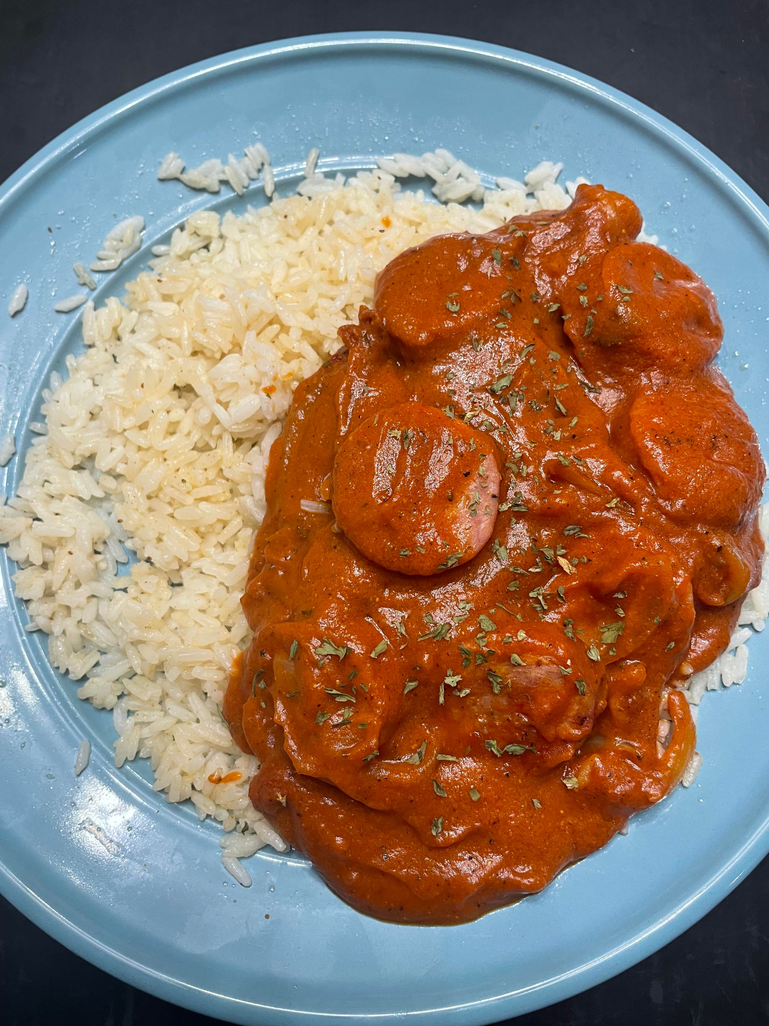 Improvised Tomato Curry with Pork Sausage Dining and Cooking