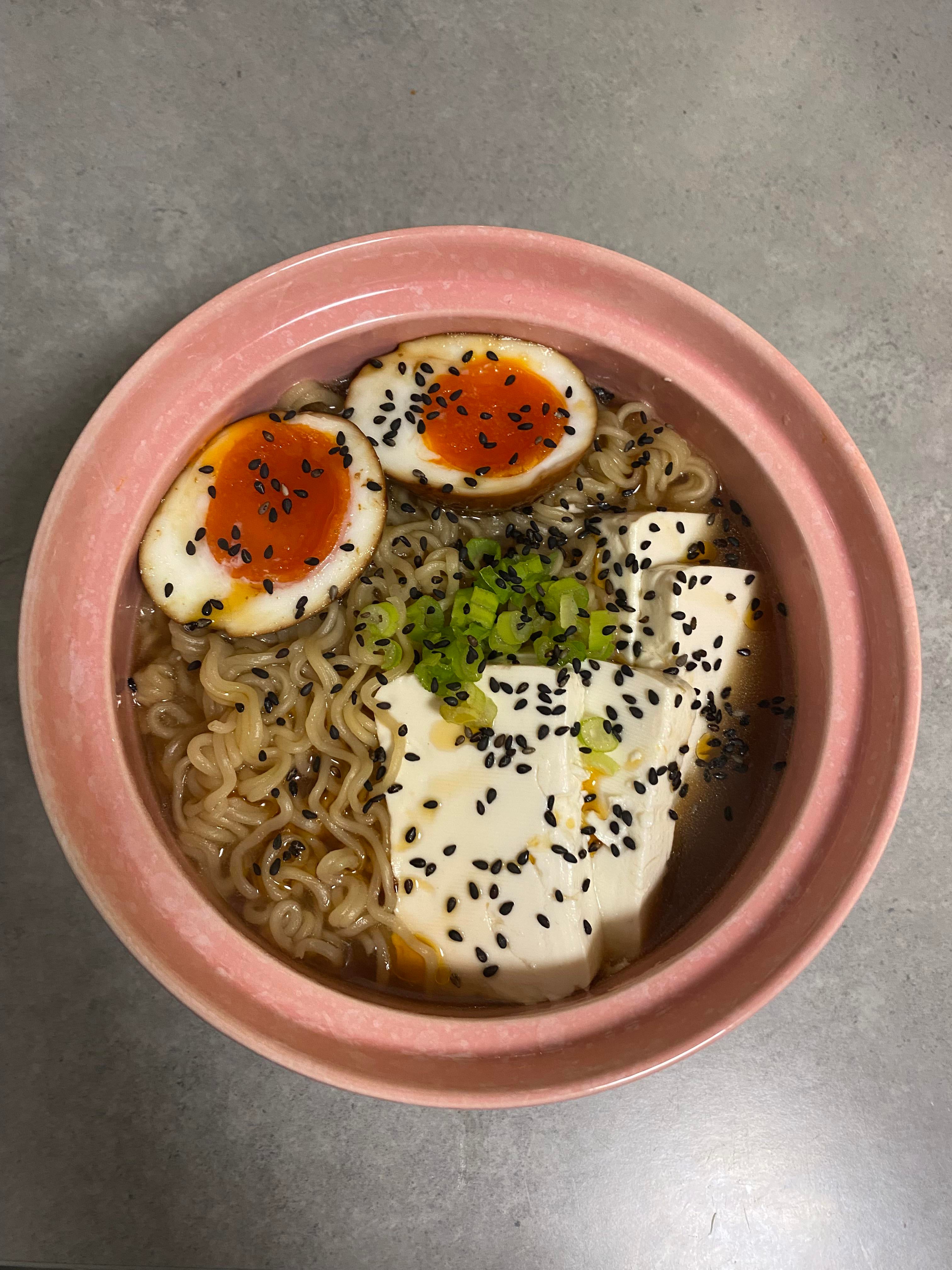 Sesame ramen with silken tofu and ramen egg Dining and Cooking