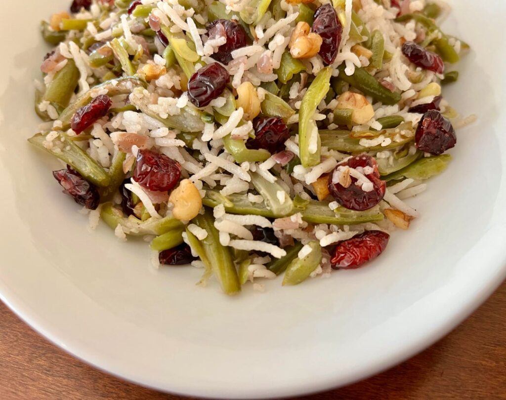 Green bean-Cranberry-Walnut Rice.