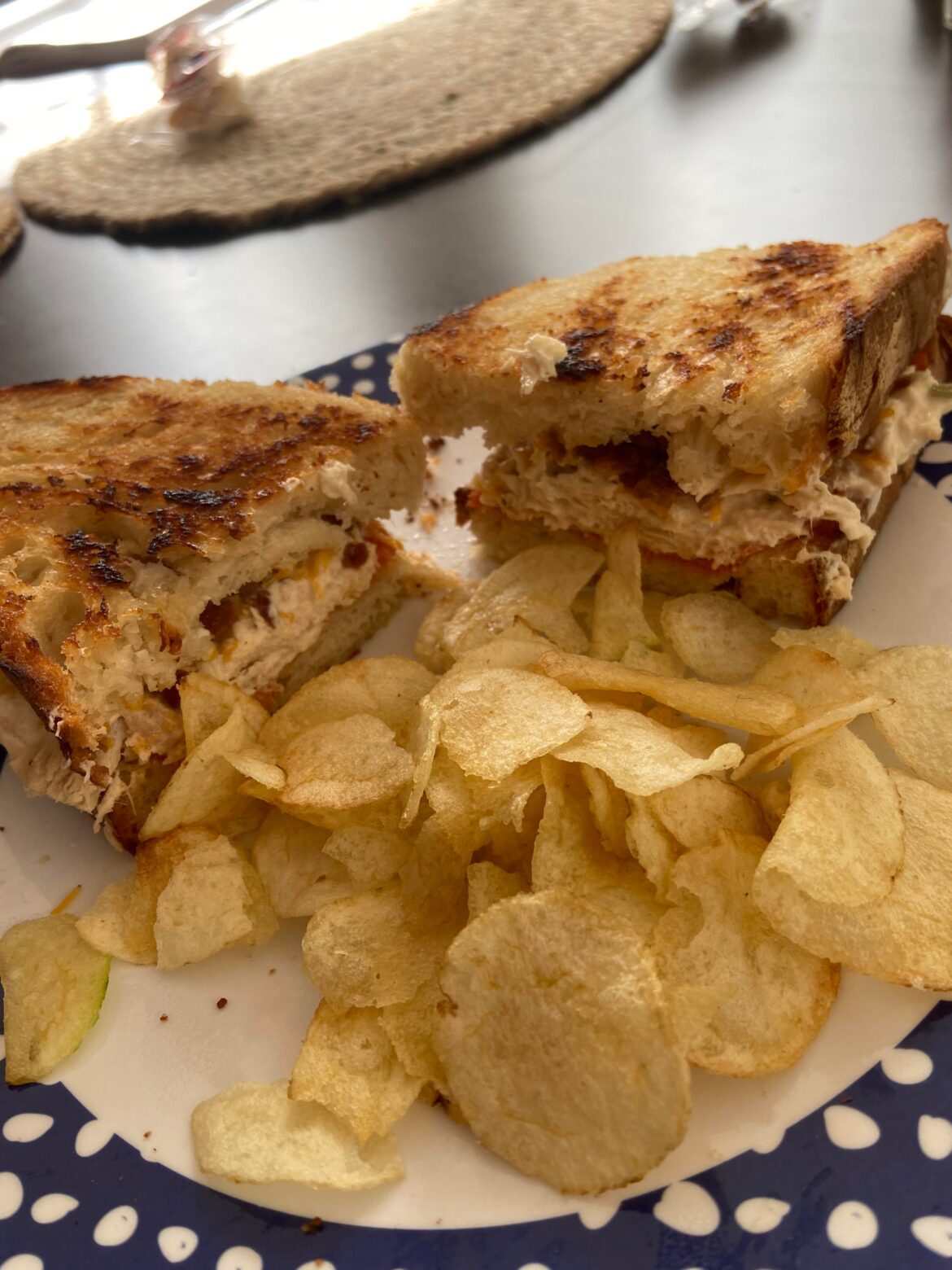Made a spectacular tuna salad sandwich on homemade sourdough bread