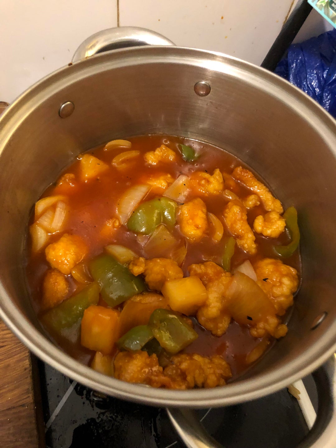 [homemade] sweet and sour chicken Hong Kong style with egg fried rice