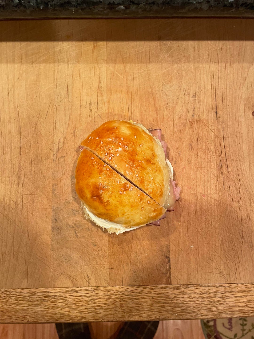 Ham and cheese cut diagonally Dining and Cooking