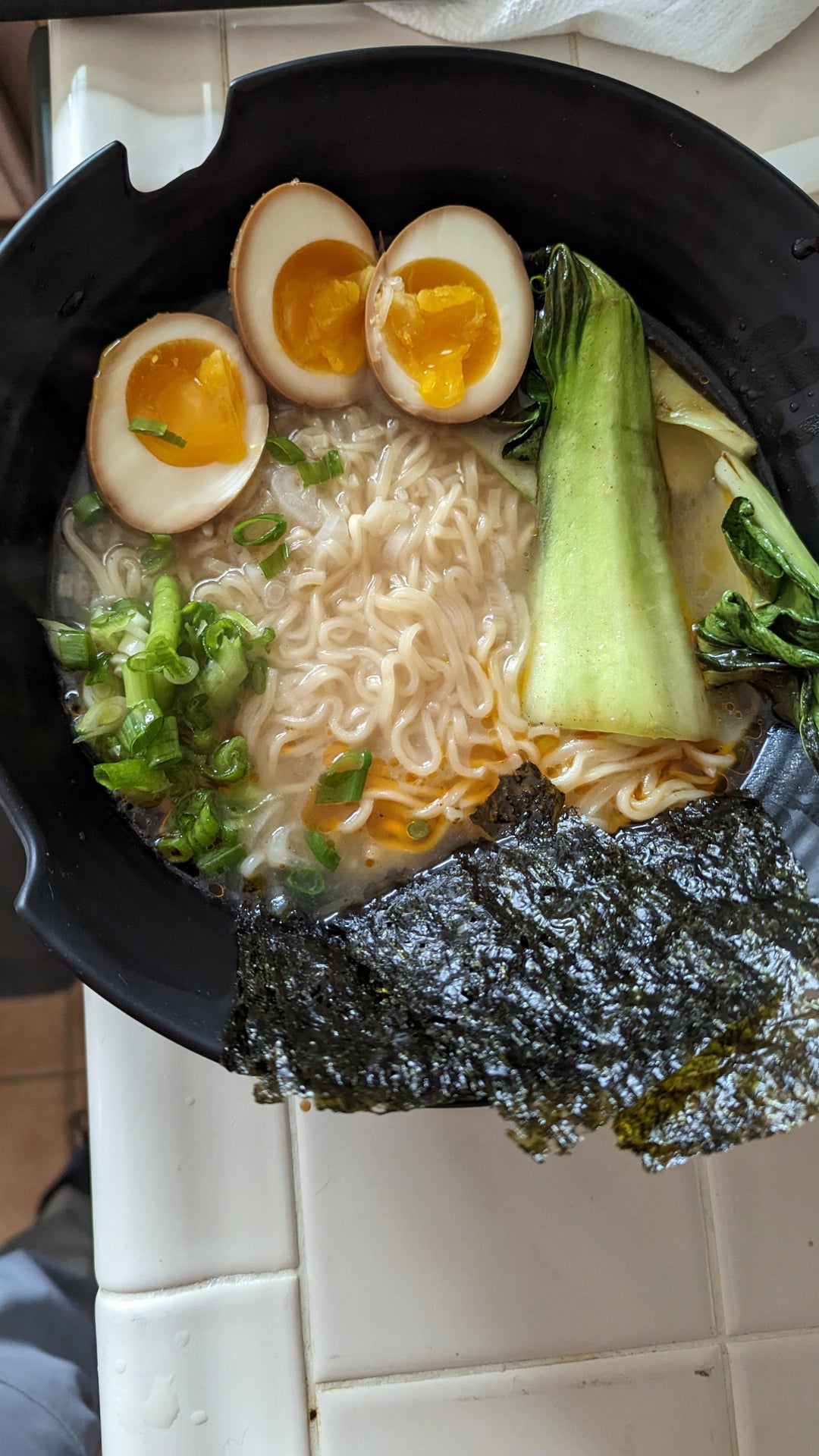 Made/doctored up some Maruchan Gold Spicy Miso for breakfast this