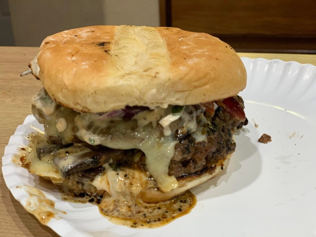 First cook on a griddle grill. Did the Homer Simpson bowling ball gift trick. We love it.