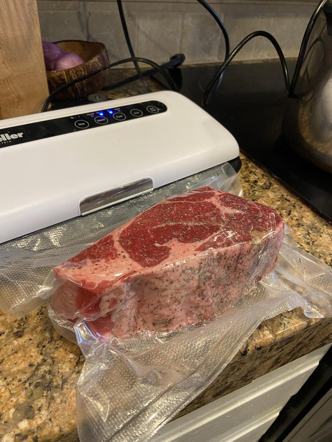 2" Ribeye 137 F 2hrs, pellet grill sear. Dining and Cooking