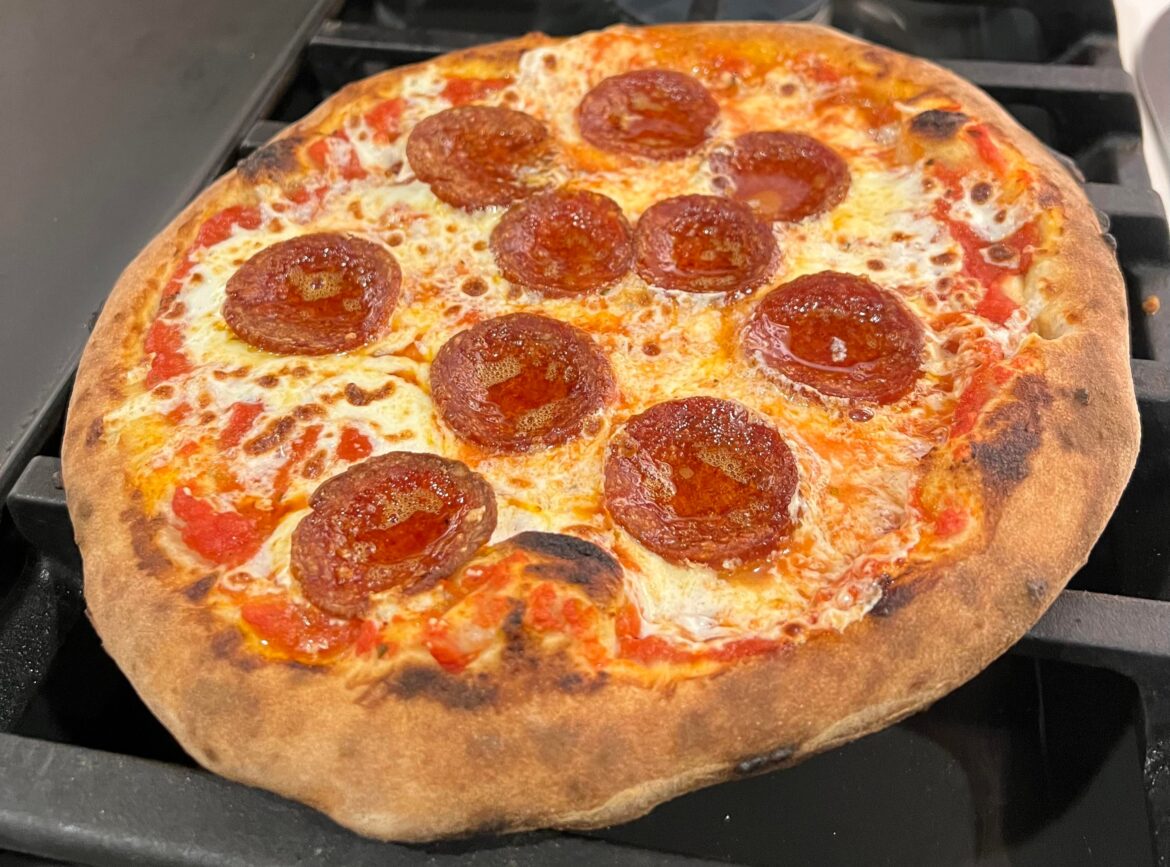 Smoked pepperoni in the Ooni