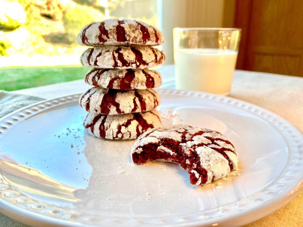 Red Velvet Crinkle Cookies